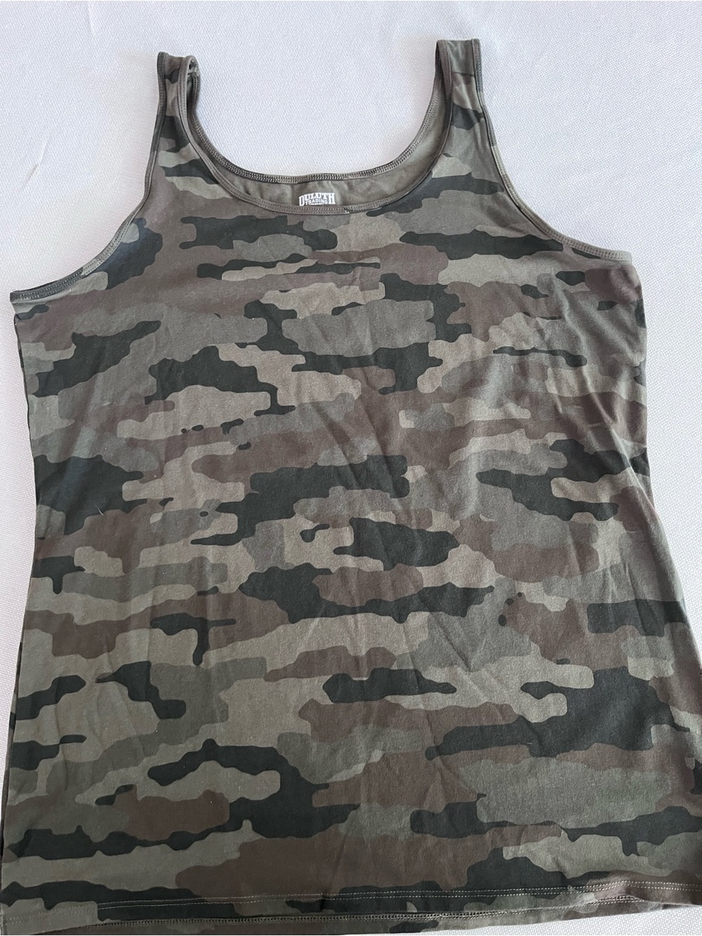 Women’s Duluth Camo Scoop Neck Tank Top - Olive Green Size XL